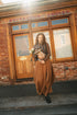 Montaigne Lavigne French Linen Asymmetrical Skirt Caramel