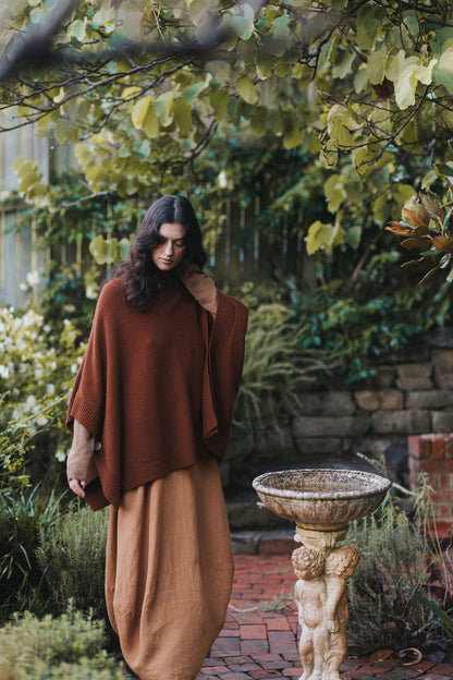 Montaigne Lavigne French Linen Asymmetrical Skirt Caramel4