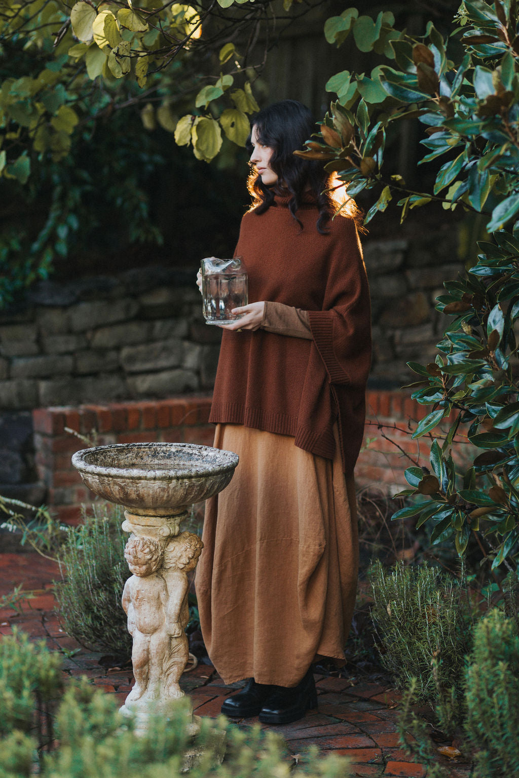 Montaigne Lavigne French Linen Asymmetrical Skirt Caramel6