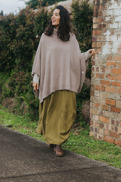 Lavigne French Linen Asymmetrical Skirt