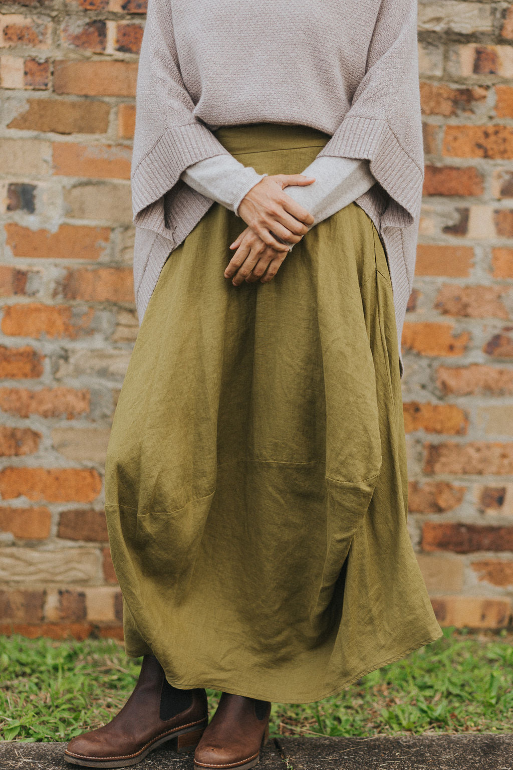 Lavigne French Linen Asymmetrical Skirt