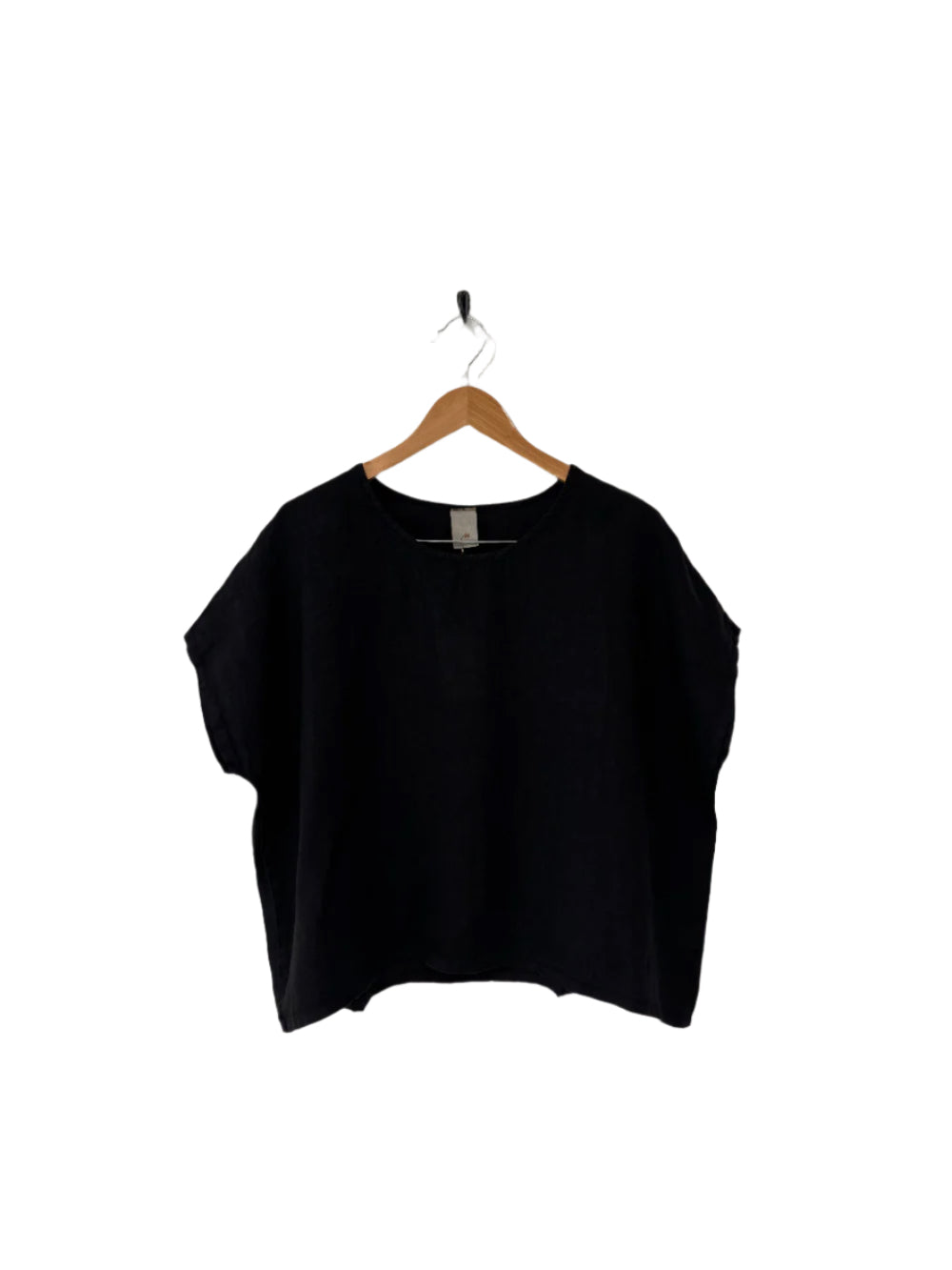 Montaigne Lee Linen Short Sleeve Top Black