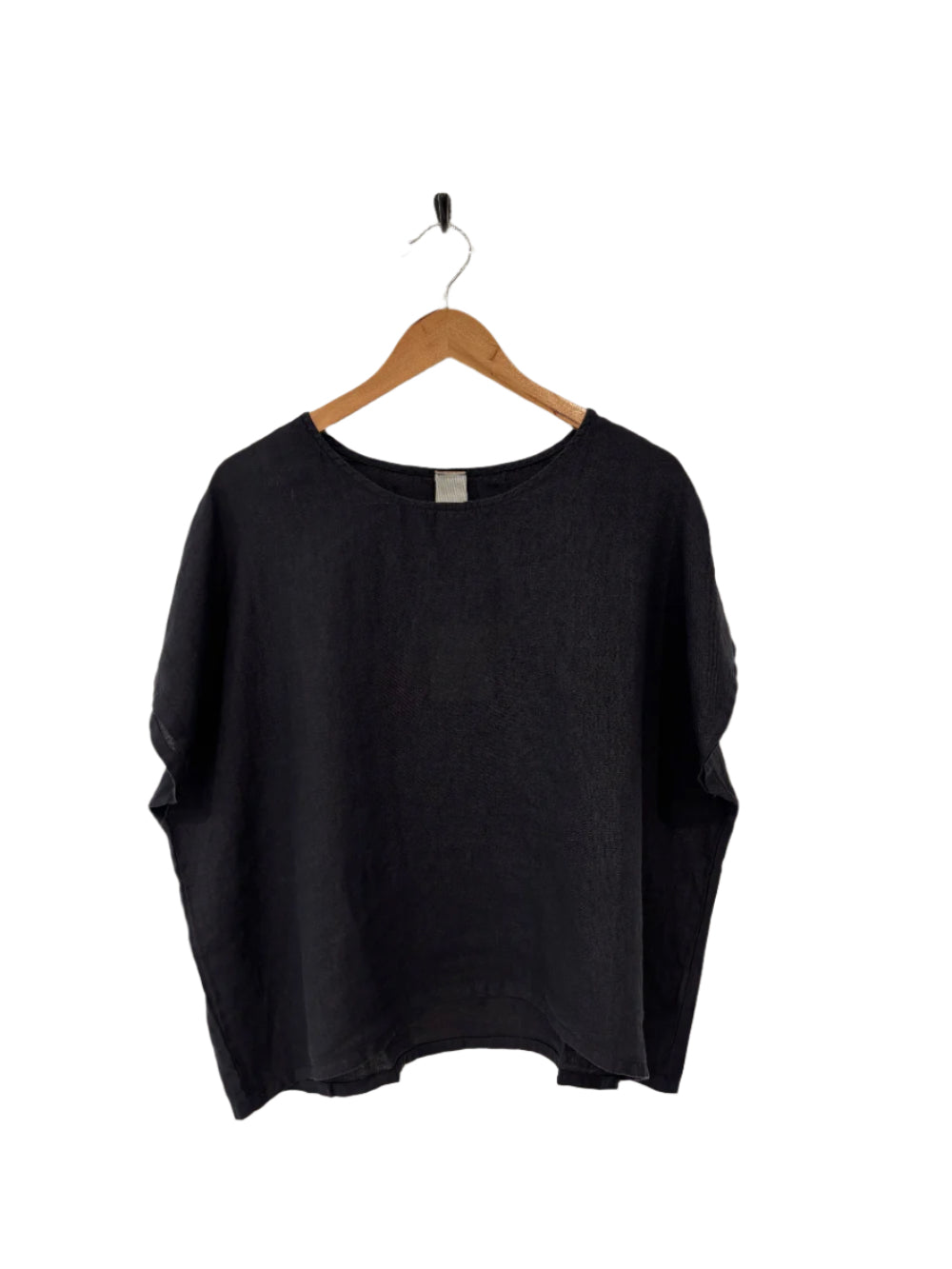 Montaigne Lee Linen Short Sleeve Top Navy1