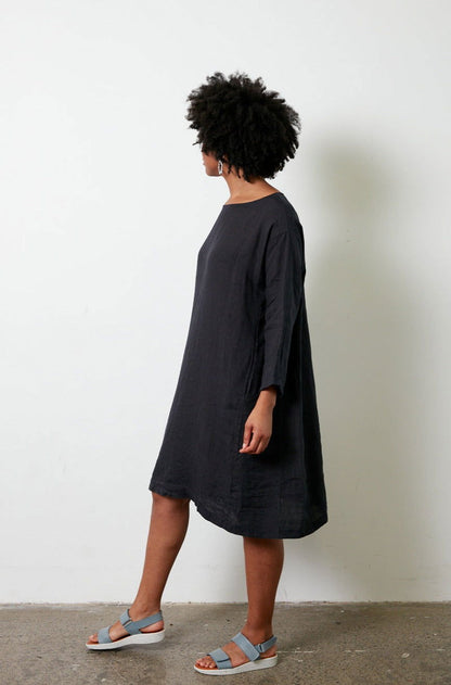 Montaigne Liberte Linen Swing Dress Navy2