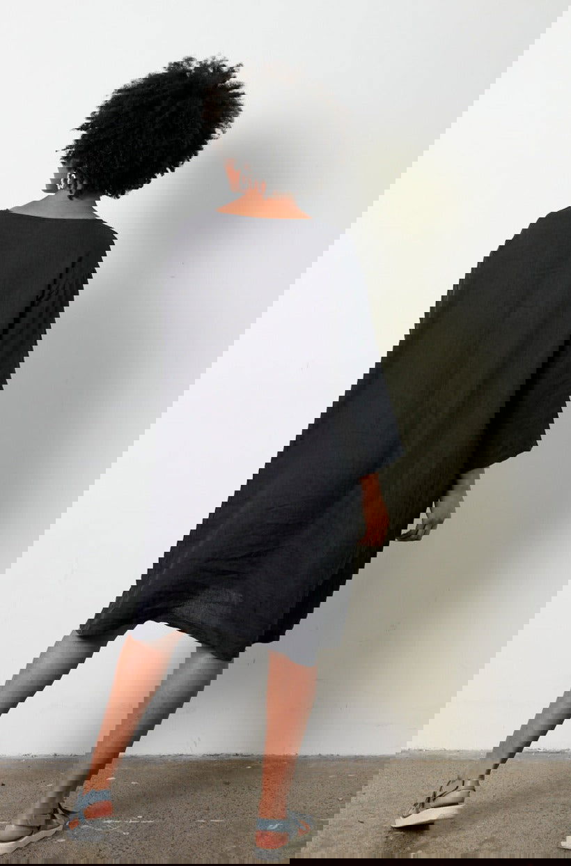 Montaigne Liberte Linen Swing Dress Navy3