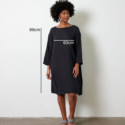 Montaigne Liberte Linen Swing Dress Navy4