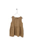 Montaigne Linen Singlet Top with Buttons Down the Back Latte