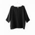 Montaigne Loose Linen 3/4 Sleeve Top Black