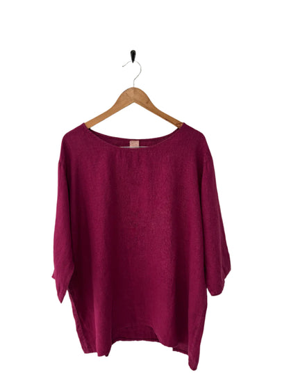 Montaigne Loose Linen 3/4 Sleeve Top Orchid