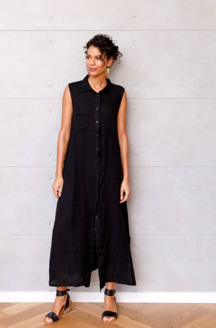 Montaigne Louise Collared Slimline Dress Black1