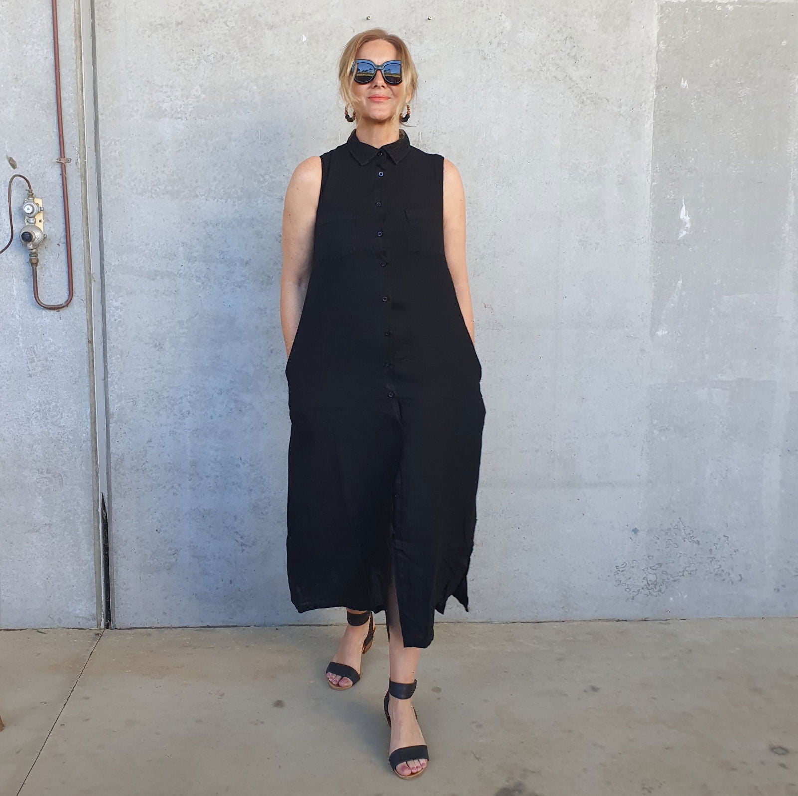 Montaigne Louise Collared Slimline Dress Black3