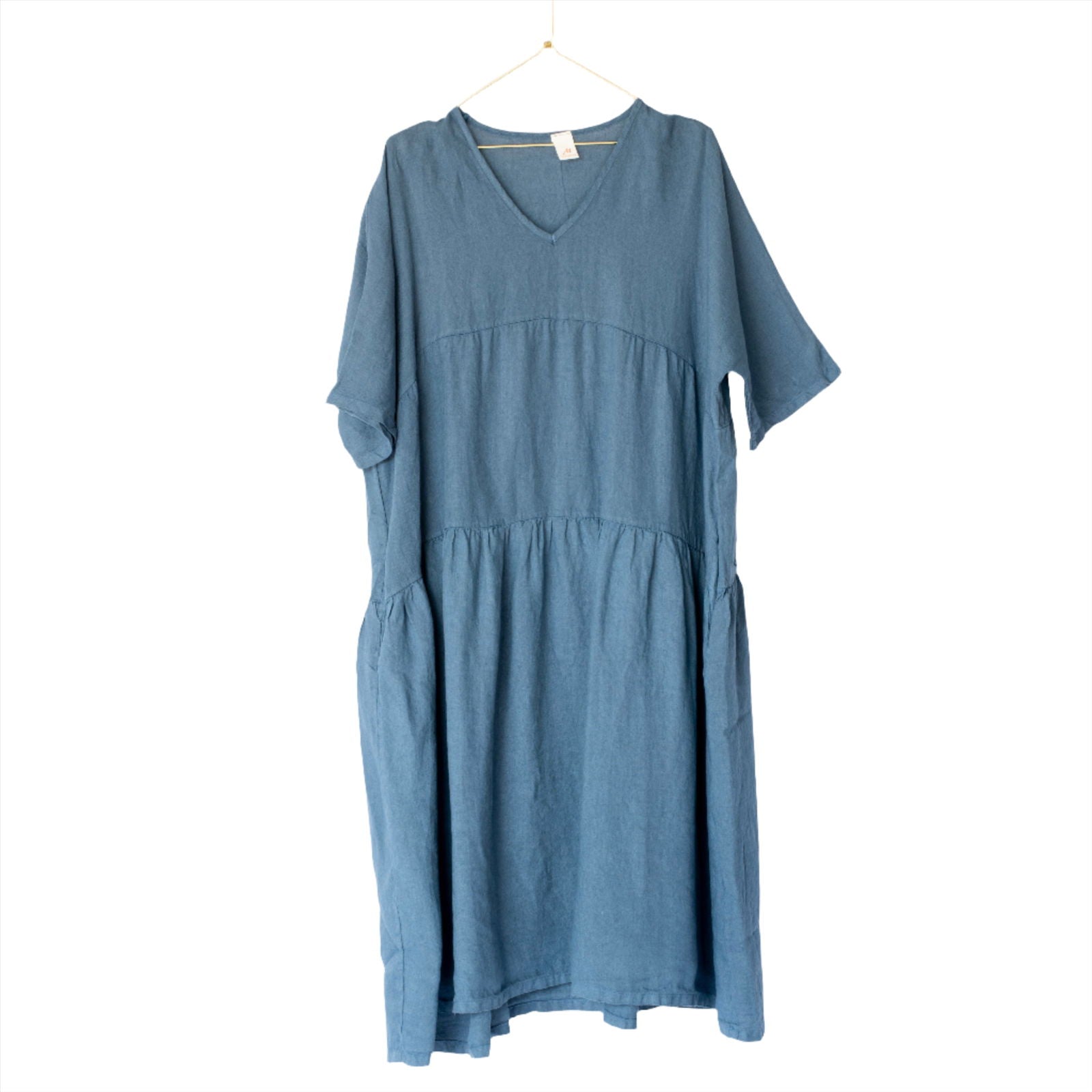 Montaigne Louloute Linen Smock Dress with Pockets Denim