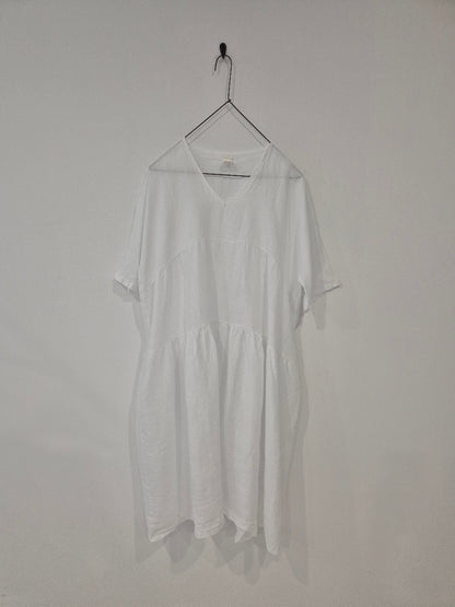 Montaigne Louloute Linen Smock Dress with Pockets White