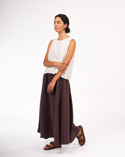 Montaigne Lucie Linen Maxi Skirt Brown3