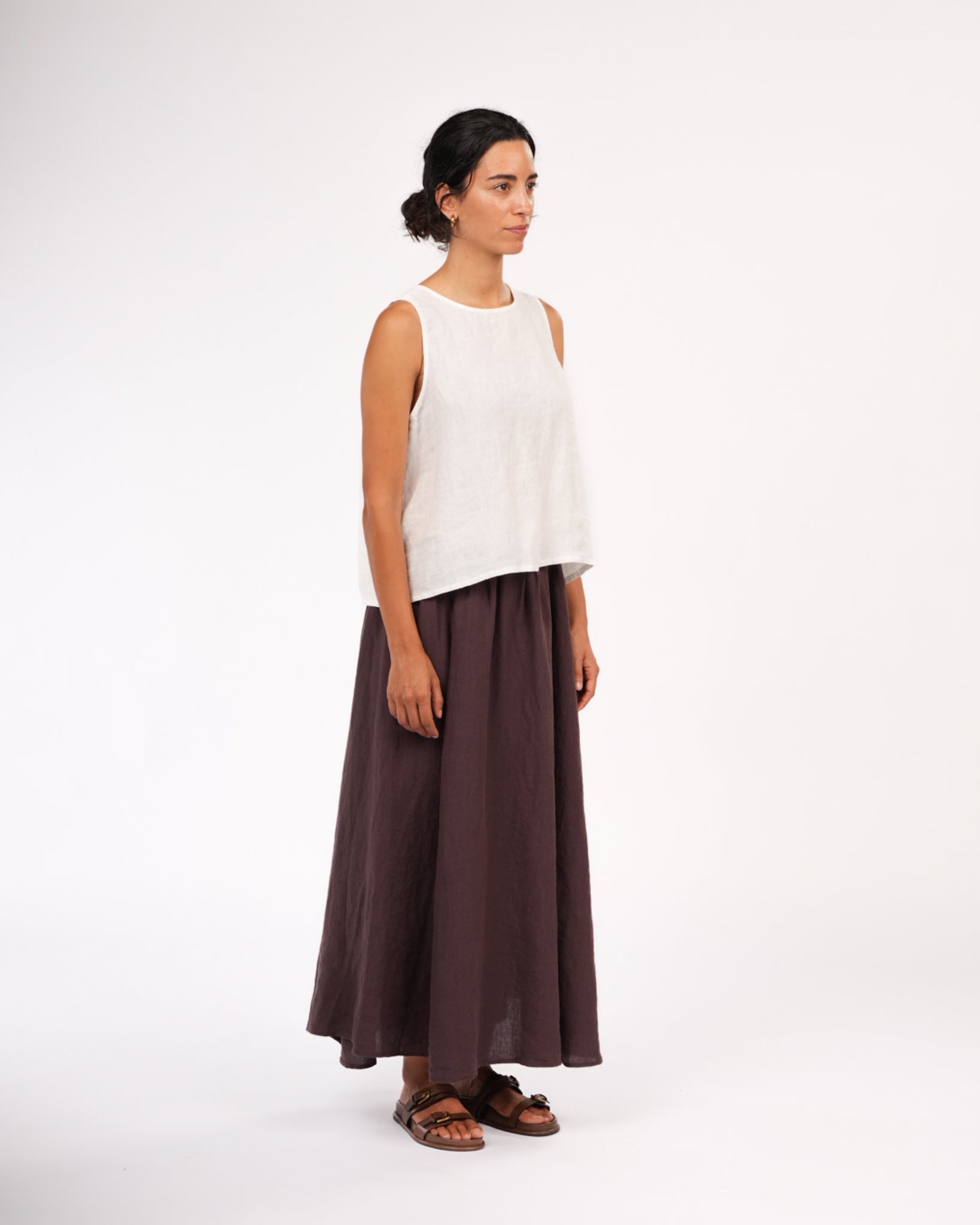 Montaigne Lucie Linen Maxi Skirt Brown5