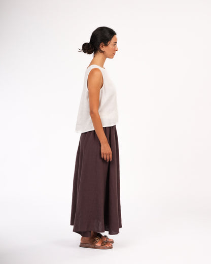 Montaigne Lucie Linen Maxi Skirt Brown6