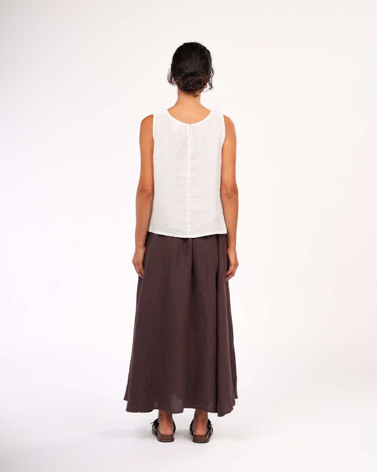 Montaigne Lucie Linen Maxi Skirt Brown7