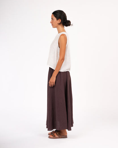 Montaigne Lucie Linen Maxi Skirt Brown8