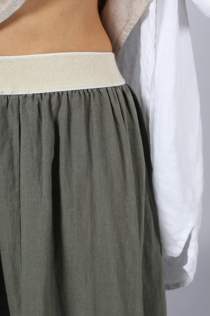 Montaigne Lucie Linen Maxi Skirt Khaki8