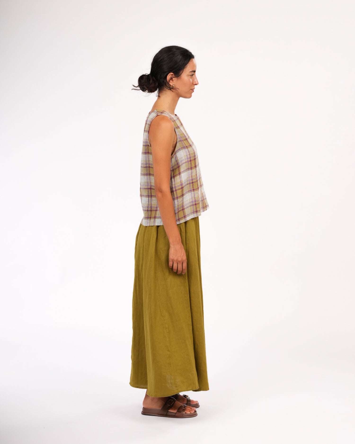 Montaigne Lucie Linen Maxi Skirt Pistachio4