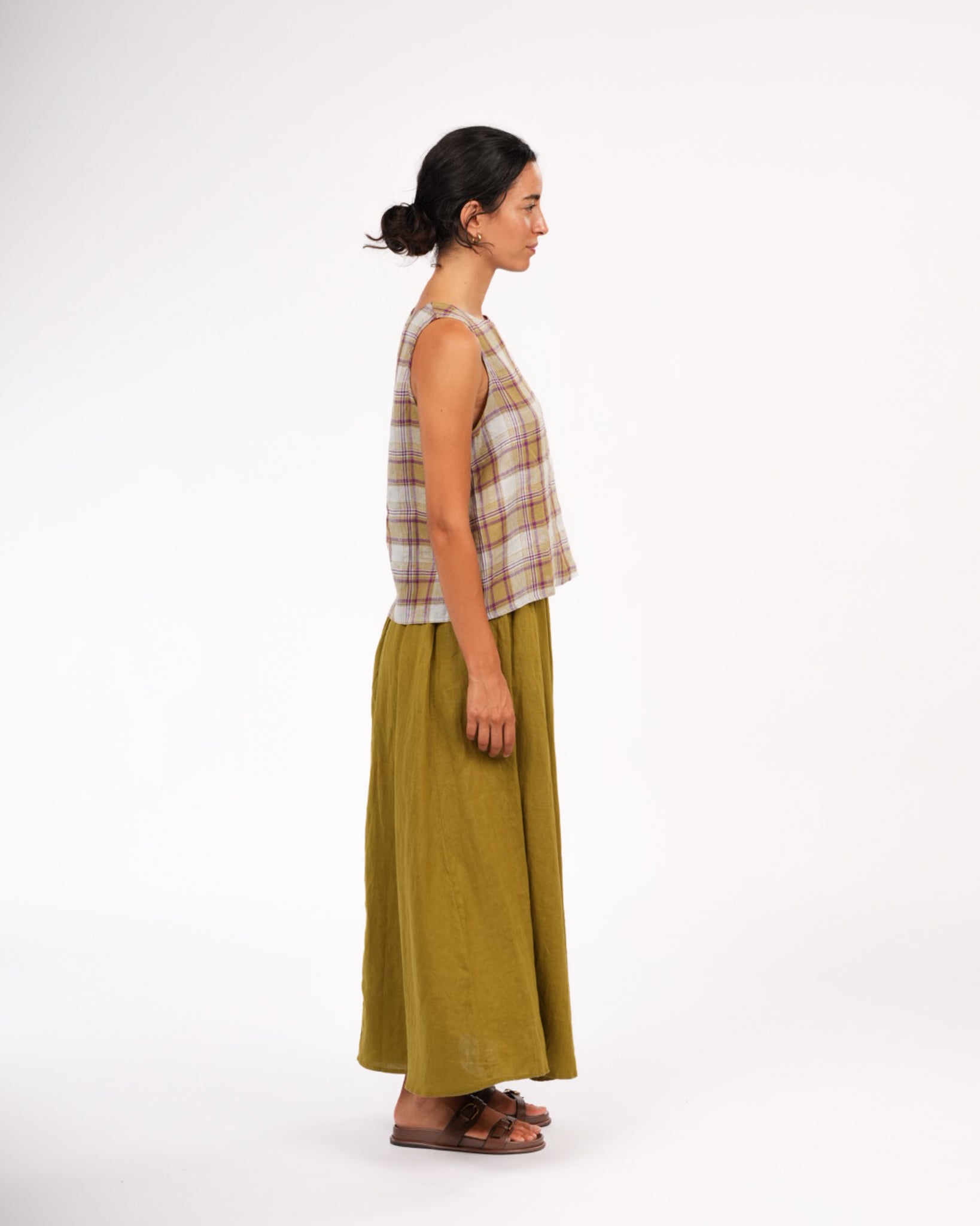 Montaigne Lucie Linen Maxi Skirt Pistachio4