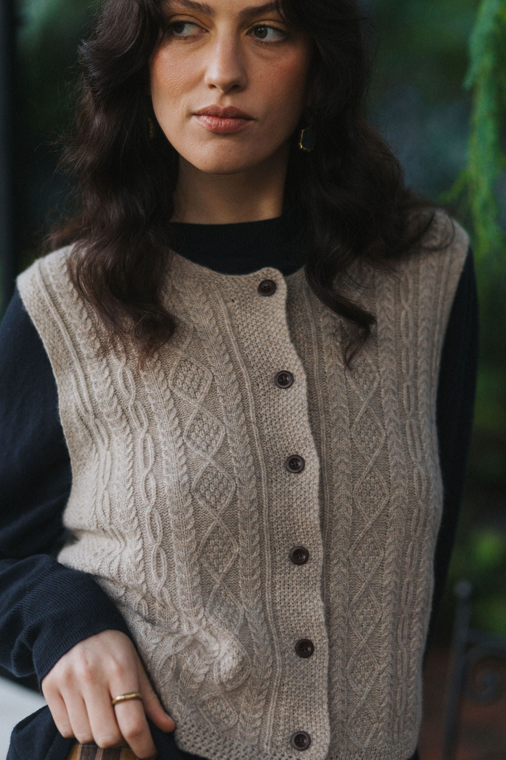 Montaigne Luella 100% New Zealand Lambswool Vest Oatmeal5