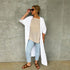 Montaigne Madeleine Bias Cut Linen Coat White