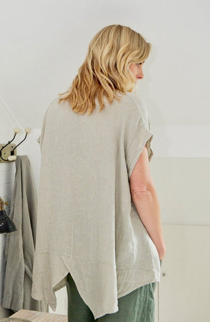 Montaigne Marcella Linen Button Up Shirt Natural1