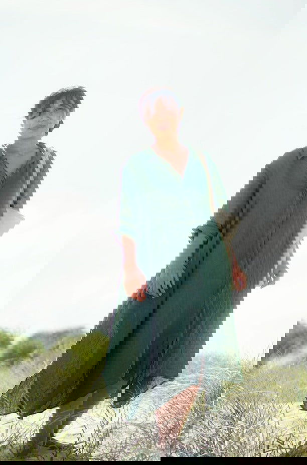 Montaigne Margaux Long Sleeve Shirt Dress Forest Green