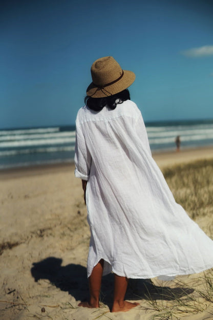 Montaigne Margaux Long Sleeve Shirt Dress White1