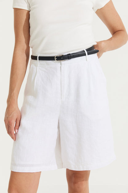 Montaigne Marina Linen Bermuda Short White3