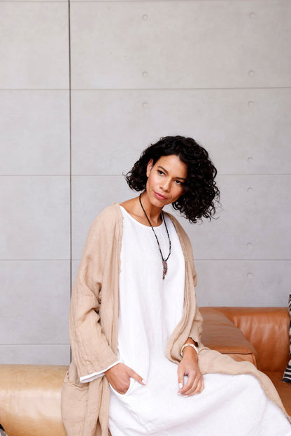 Montaigne Marlène Overcoat with Raw Seams Natural1