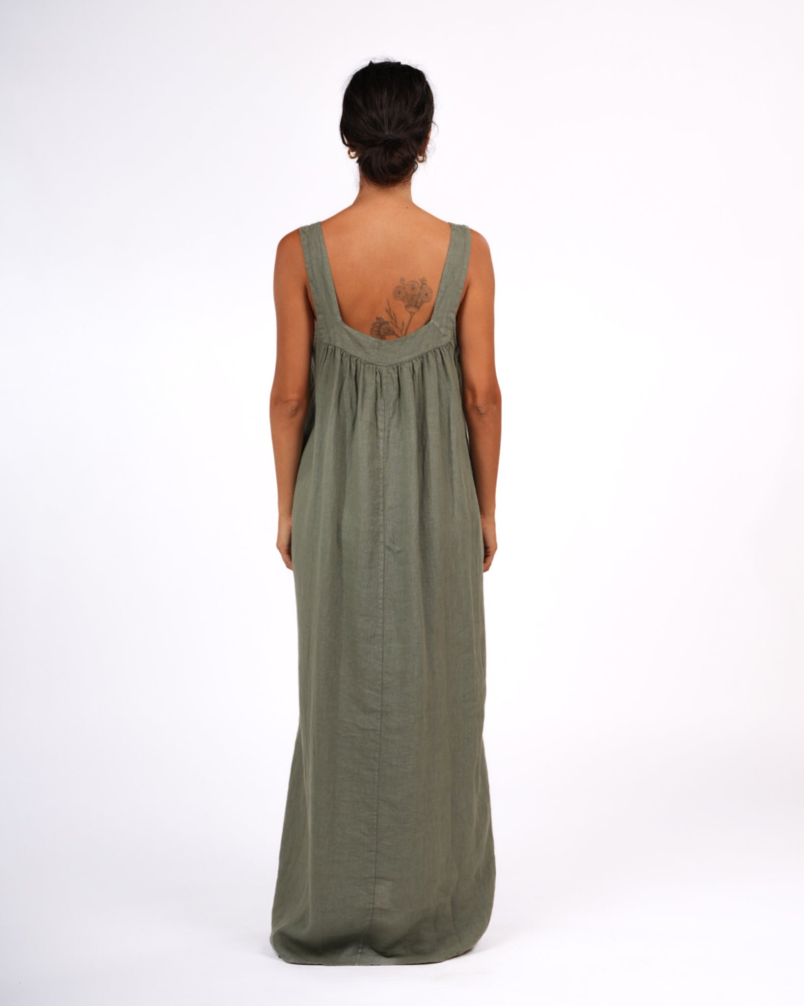 Montaigne Marseille Linen Dress Khaki2