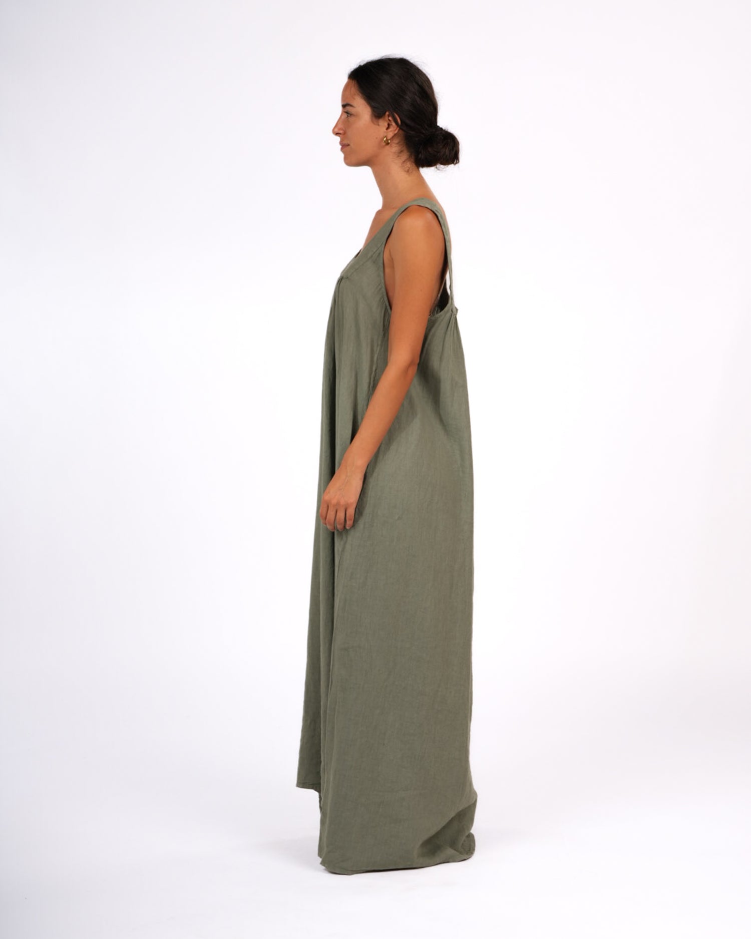 Montaigne Marseille Linen Dress Khaki3