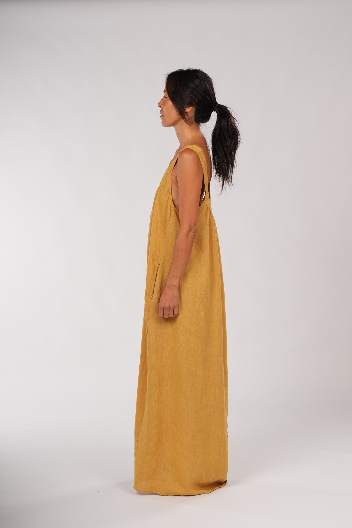 Montaigne Marseille Linen Dress Mustard2
