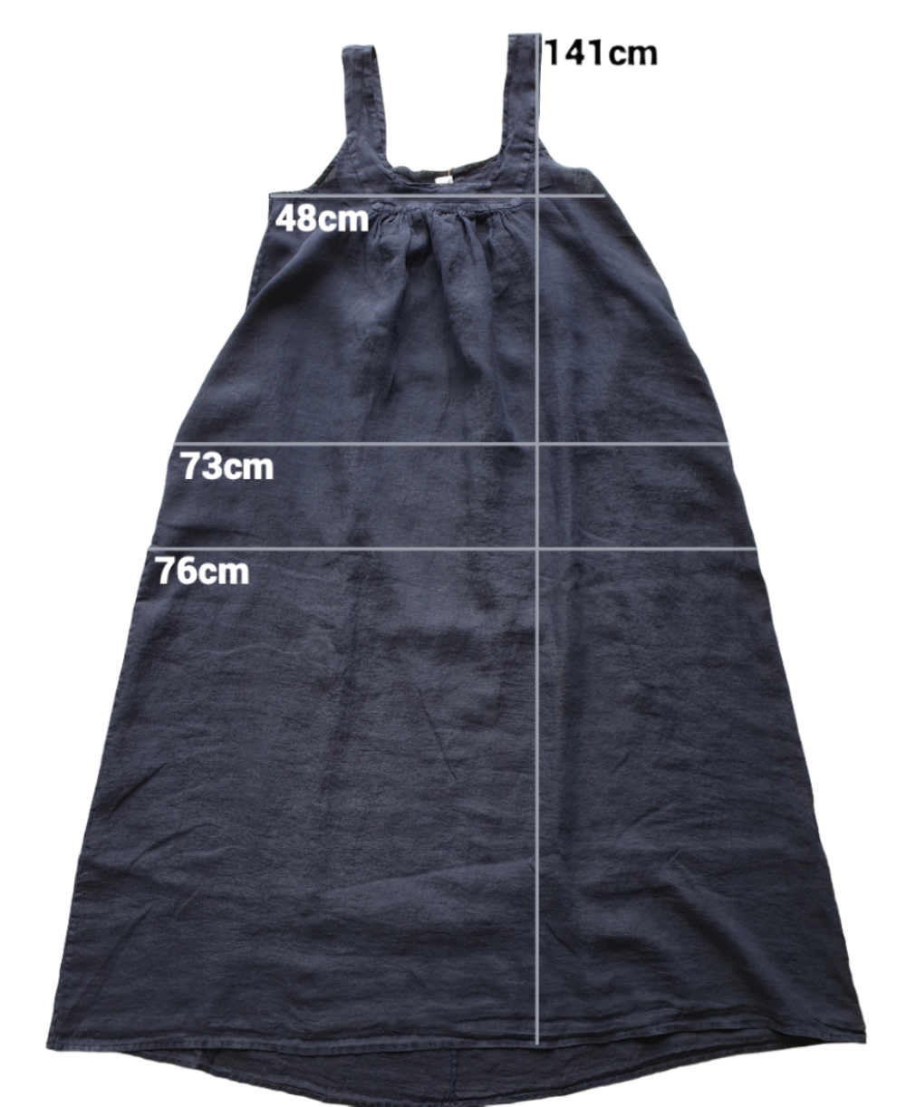 Montaigne Marseille Linen Dress Navy1