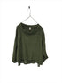 Montaigne Mathilde Linen Boat Neck 3/4 Sleeve Top Forest Green