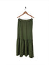 Montaigne Maxi Skirt with Frayed Hem Forest Green