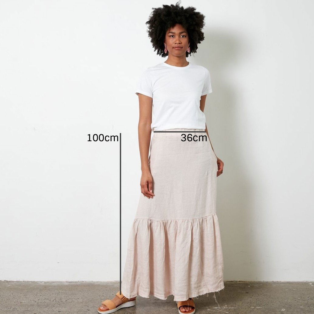 Montaigne Maxi Skirt with Frayed Hem Rose11