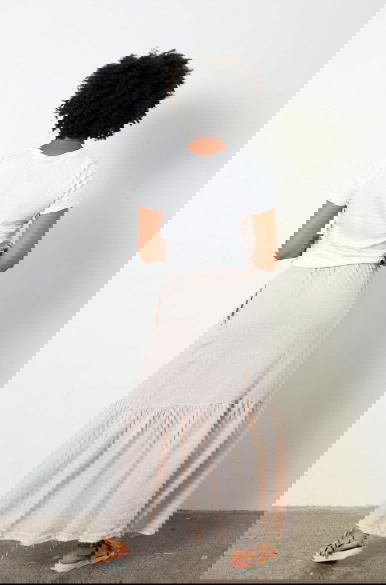 Montaigne Maxi Skirt with Frayed Hem Rose9