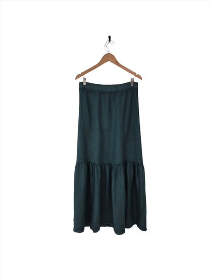 Montaigne Maxi Skirt with Frayed Hem Teal