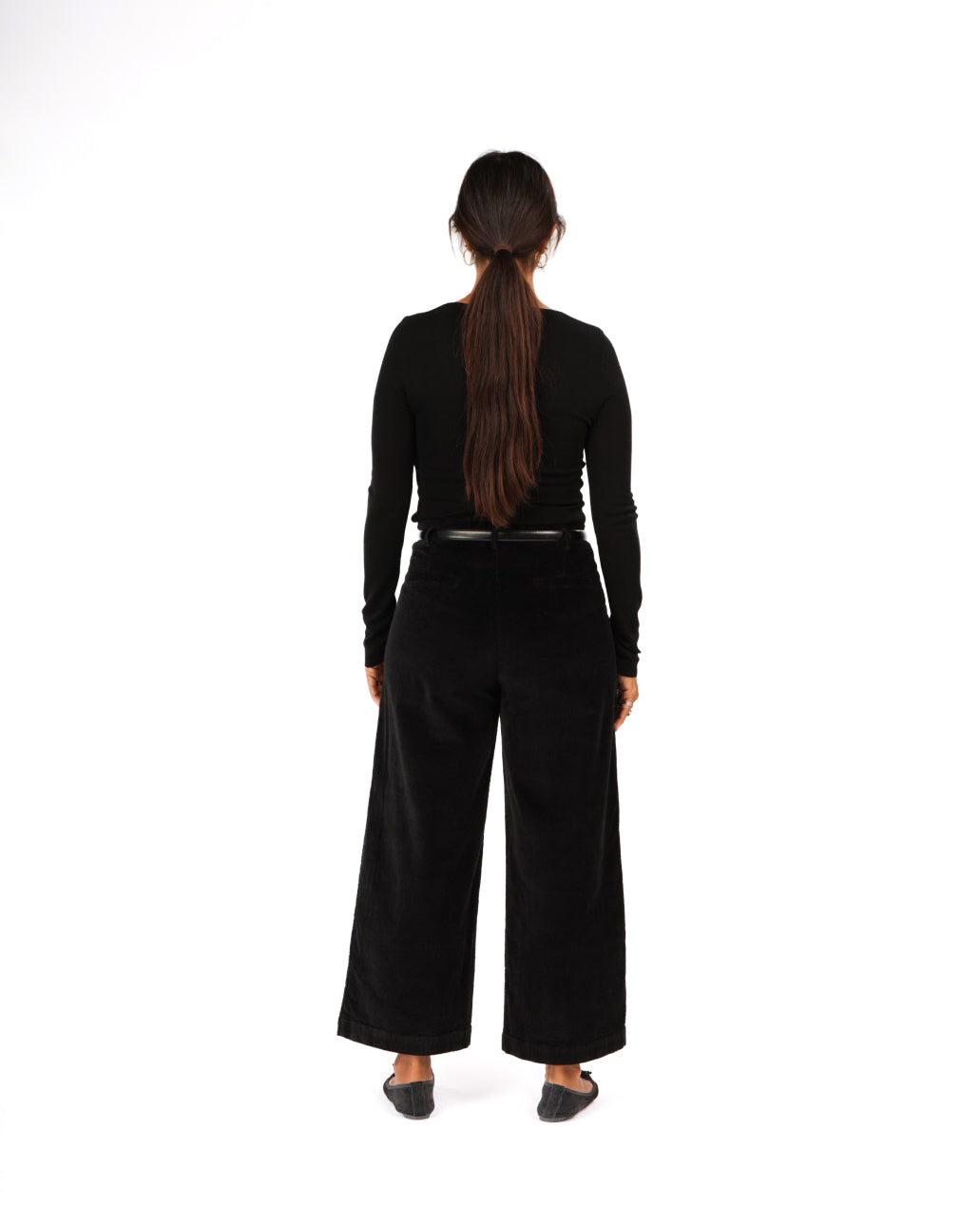 Montaigne Merino Wool Knit Top Spencer– Lightweight Layering Essential Black