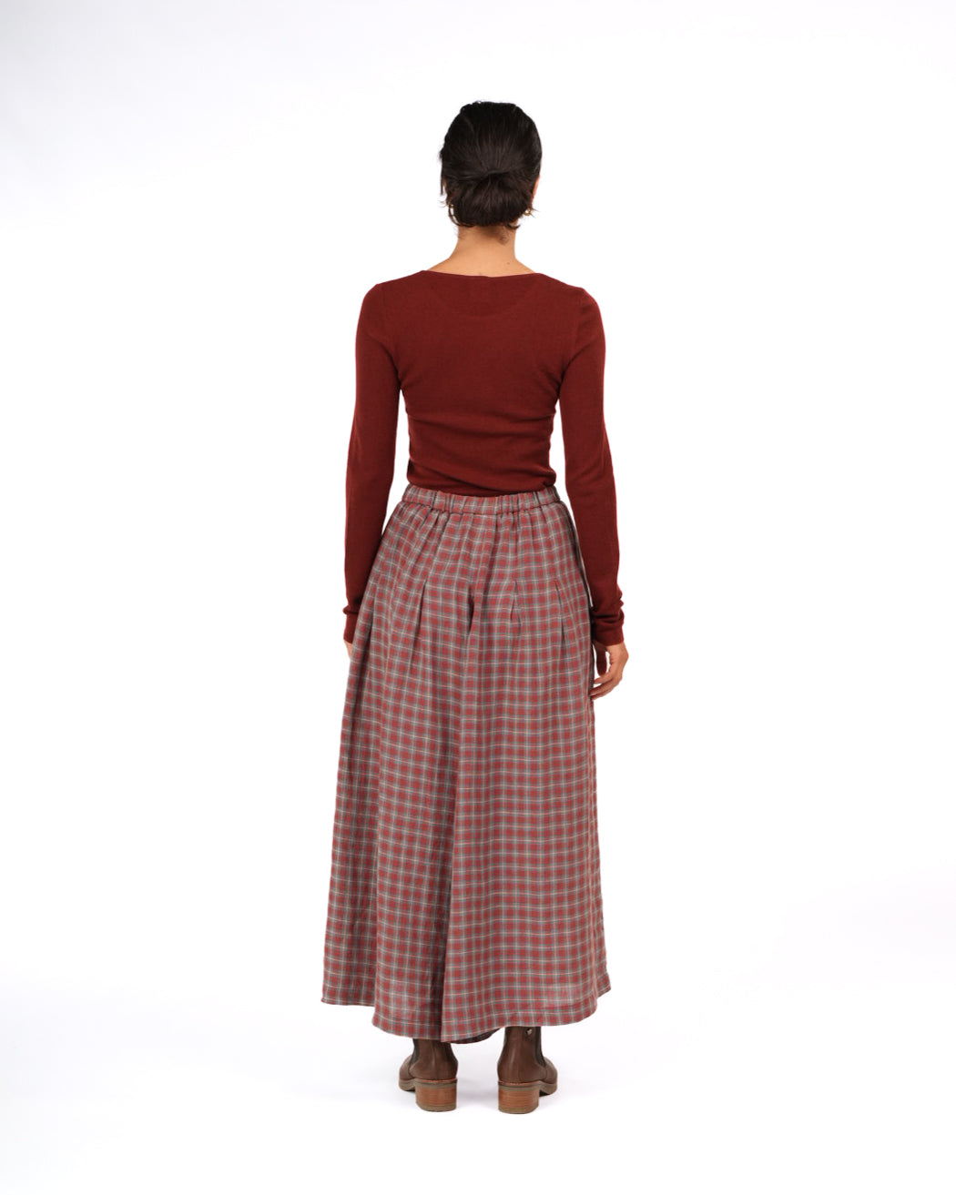 Montaigne Merino Wool Knit Top Spencer– Lightweight Layering Essential Rust2