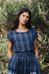 Montaigne Mirella Blue Check Linen Top