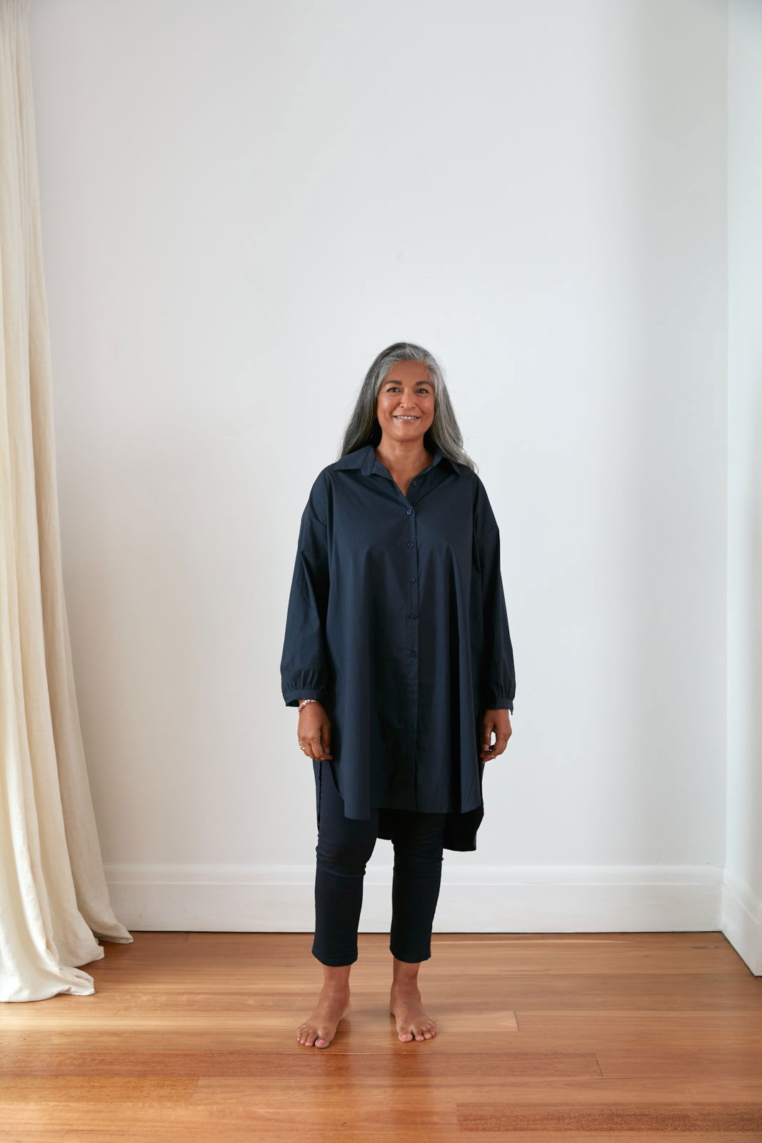 Montaigne Mon Ami Oversized Poplin Shirt Navy3