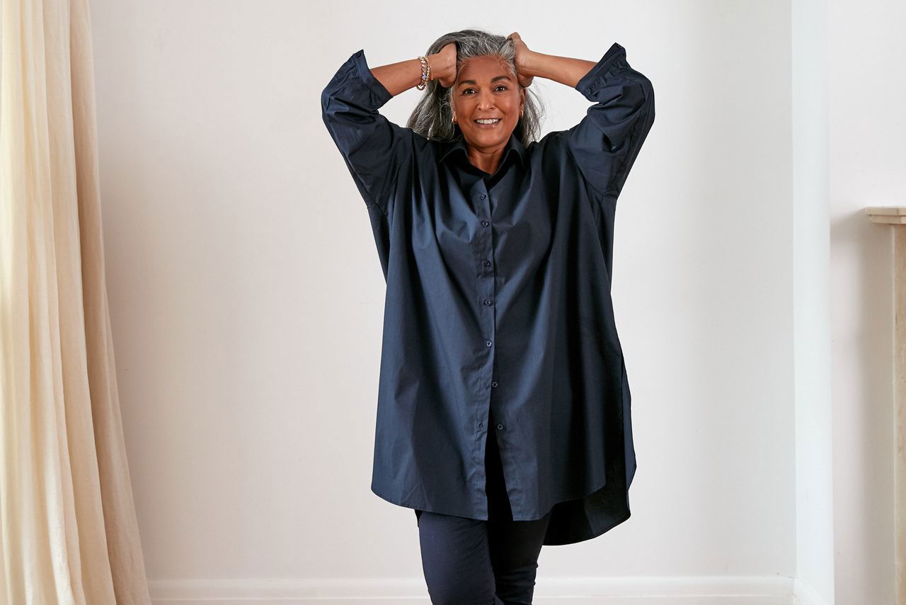 Montaigne Mon Ami Oversized Poplin Shirt Navy4