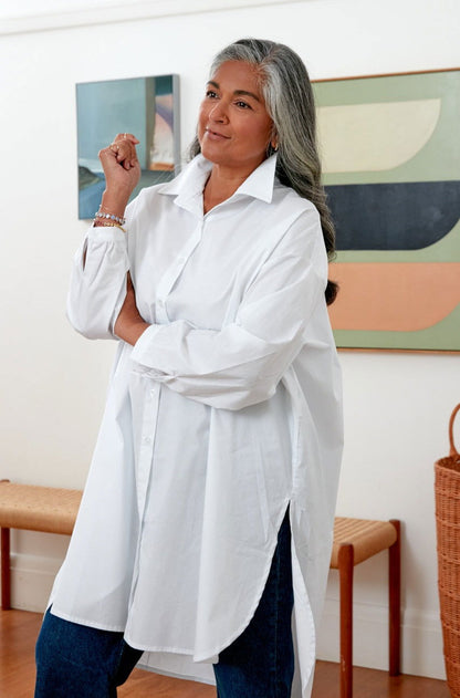 Montaigne Mon Ami Oversized Poplin Shirt White 