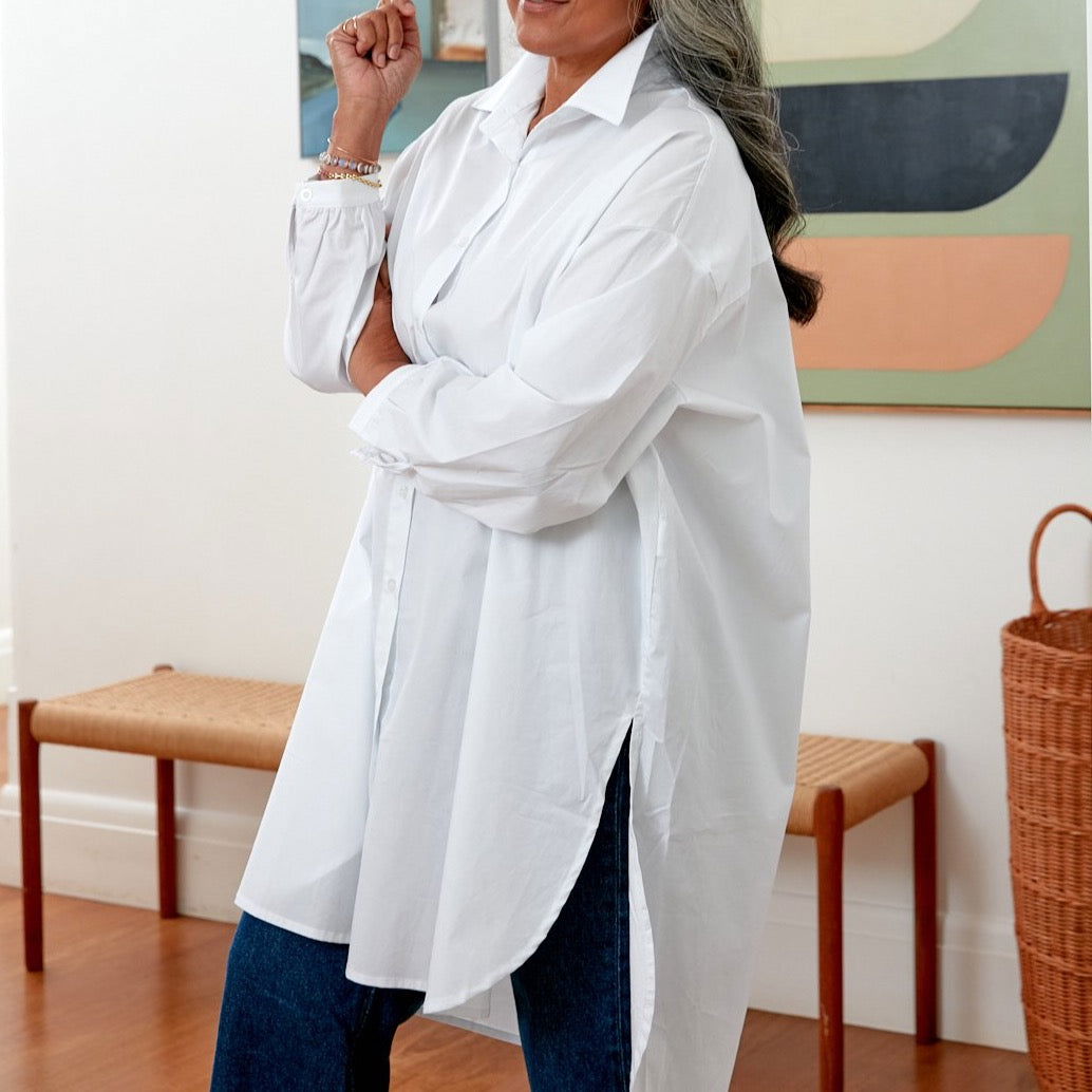 Montaigne Mon Ami Oversized Poplin Shirt White1