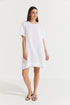 Montaigne Nathalie Linen Shift T-Shirt Dress White1
