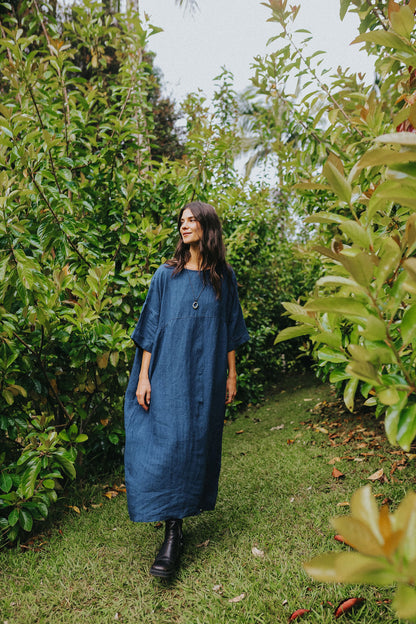 Montaigne Noa Indigo Linen Dress